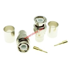 1Pcs BNC Crimp Plug male for LMR400 RG8 RG213 RG214 7D-FB cable RF connector