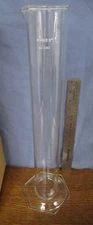 Laboratory Corning Pyrex 1000 mL Hydrometer Cylinder Jar 2962 - 1L Hex Base