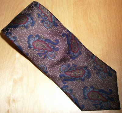 Walkers Brown & Blue Paisley Men's Silk Neck Tie 55.5'' Long x 3.5'' W (D216)