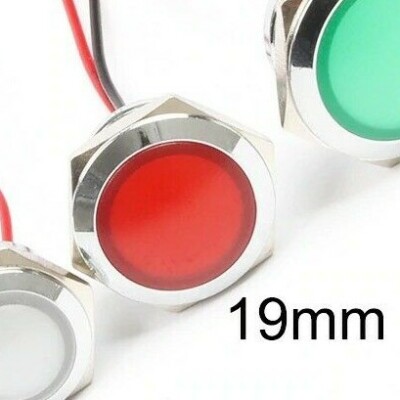 12-24V 19mm LED Licht Lampe Pilot Panel Anzeige Signal Warnung 12V DC     0