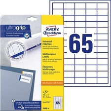 Etykiety uniwersalne AVERY 3666-10 A4, 650 etykiet 38 x 21,2mm 10 szt.