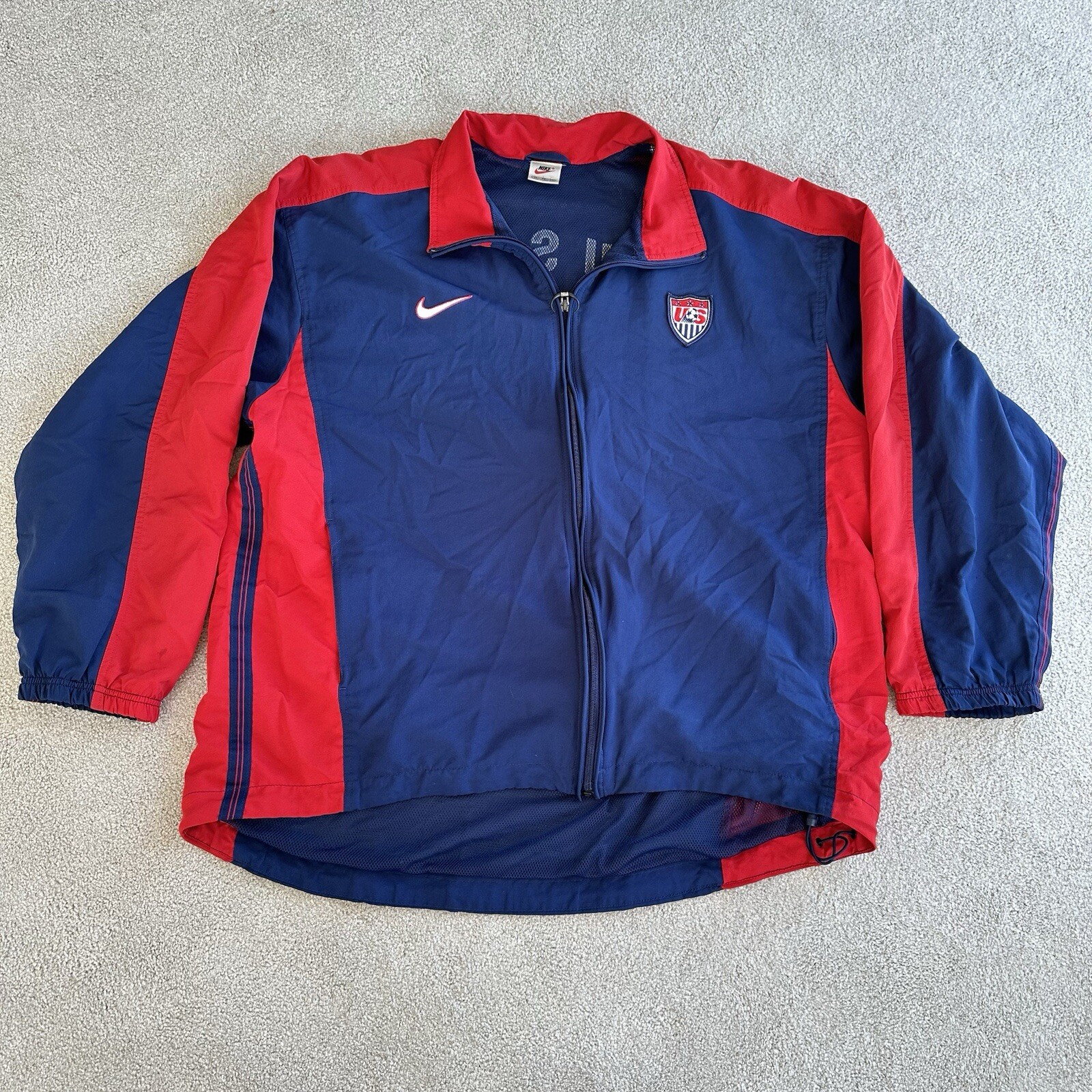 VTG NIKE SOCCER USA WINDBREAKER FULL ZIP JACKET MENS Sz XL WORLDCUP OLYMPIC