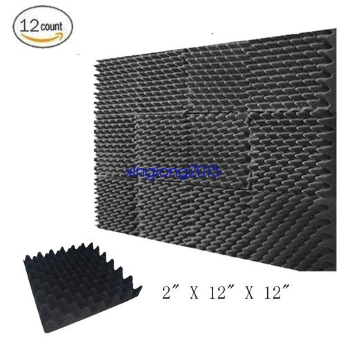 12 Pk Acoustic Studio Soundproof Egg Tray Crate Foam Wall Tiles 2" X 12