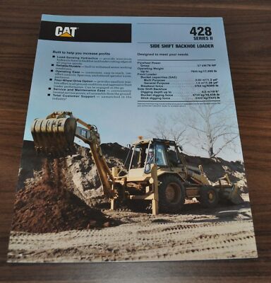 Caterpillar 428 Series II Backhoe Loader Specification Technical Data Brochure