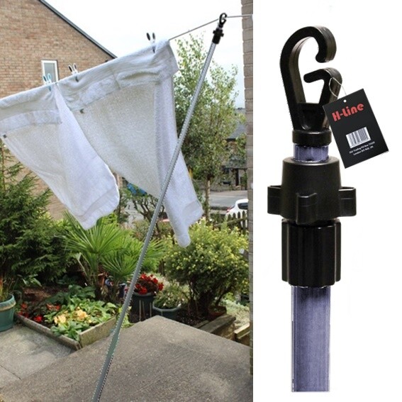 2.2M GALVANISED HEAVY DUTY LINE PROP WASHING LINE EXTENDING CLOTHES