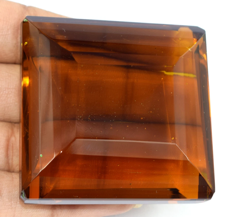 617.95 Karat Madeira Orange Citrin Edelsteine Smaragd Schliff Zertifiziert F7007 - Bild 2 von 4