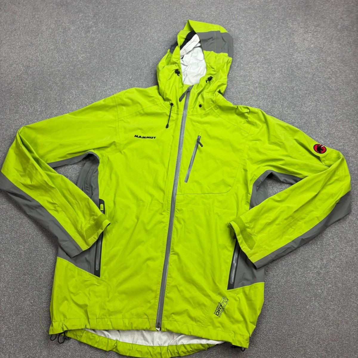 Mammut Jacket Adult Large Green Dry Tech Premium Windbreaker Hood