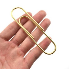 HAHIYO Paperclips 4 inch 100mm Extra Large Paper Clips Sturdy Bright Gold V...