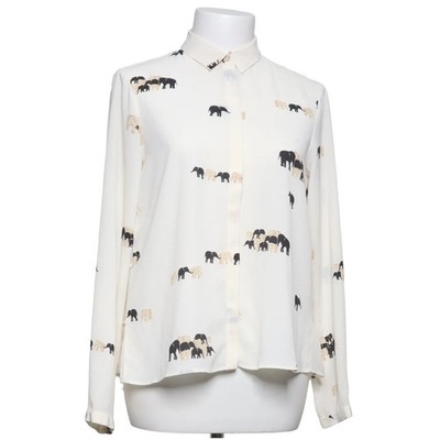 Zara Basic, Bluse, Größe: M, Weiß/Mehrfarbig, Sonstiges, Damen #EdD