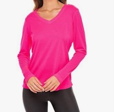 Pink Long Sleeve Moisture Wicking Athletic Workout Shirt Top Womens XS J8 