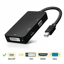 Image of 4K Mini DisplayPort to HDMI VGA DVI Adapter 3-in-1 Thunderbolt Converter for Mac