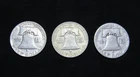 1951 P/D/S (3) SILVER Franklin Half Dollars (50c), Great Birthday Present!