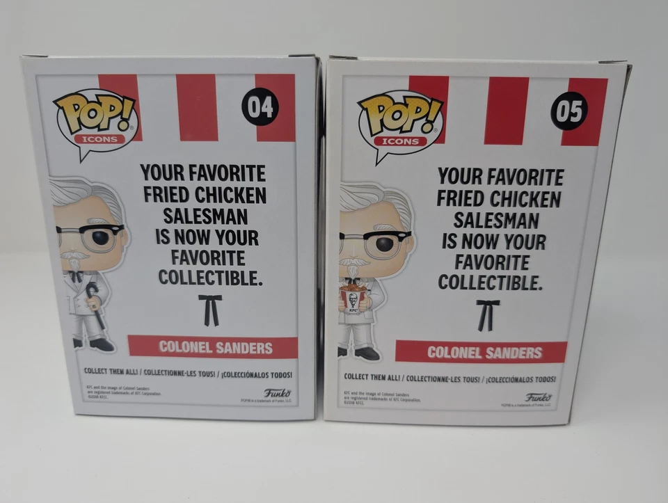 Juego de figuras de vinilo Funko Pop Icons Coronel Sanders KFC #04 #05 edición limitada Foto 3 de 4