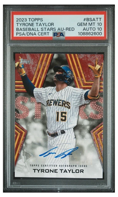 2023 Topps - Tyrone Taylor - Baseball Stars Auto Red /25 - PSA 10 DNA 10 NY METS