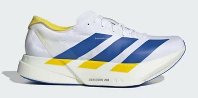 Adidas Adizero Adios Pro 4 NEW Size 11 Running Shoes White Blue Yellow