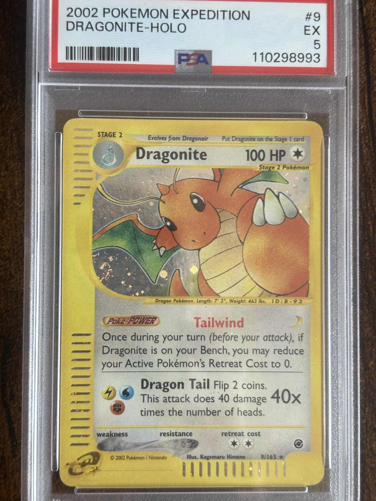 Pokemon Card Dragonite Holo 9/165 PSA 5