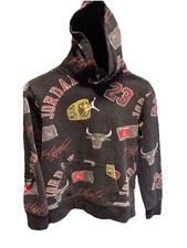 Jordan Brooklyn Fleece All Over Print Pullover Boys Large Hoodie