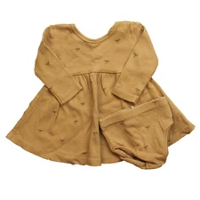 Quincy Mae Ribbed Long Sleeve Dress with Bows 0-3 Months Baby Toddler