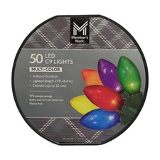Member's Mark LED C9 Indoor/Outdoor Lights, Multicolor, 50 Count, 21'