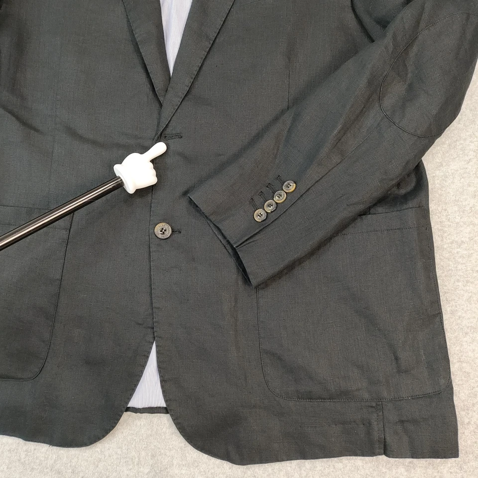 Мужской льняной блейзер Tasso Elba Island XL 45-47 черная спортивная куртка без пуговицы - Изображение 3 из 4