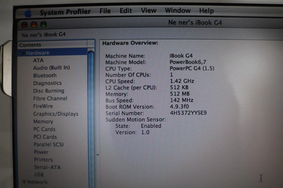 Macintosh iBook G4 1.42 GHz 14.1" LCD screen Mac OS 10.4.6 Model A1134- 512 MB - Image 4 of 4