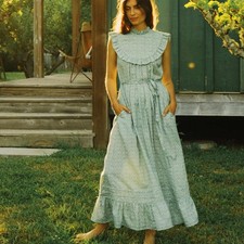 CHRISTY DAWN Holly Dress In Mint Blooming Meadow Silk-Cotton US LARGE NWT