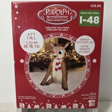 Rudolph The Red-nosed Reindeer 4 Ft Christmas Yard Inflatable Decor Led New I-48