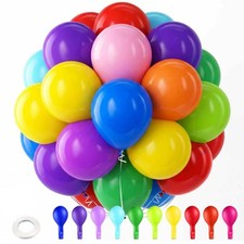 Chibon 150 pcs Rainbow Latex Balloons, 5 inches Assorted color ballons, Round...