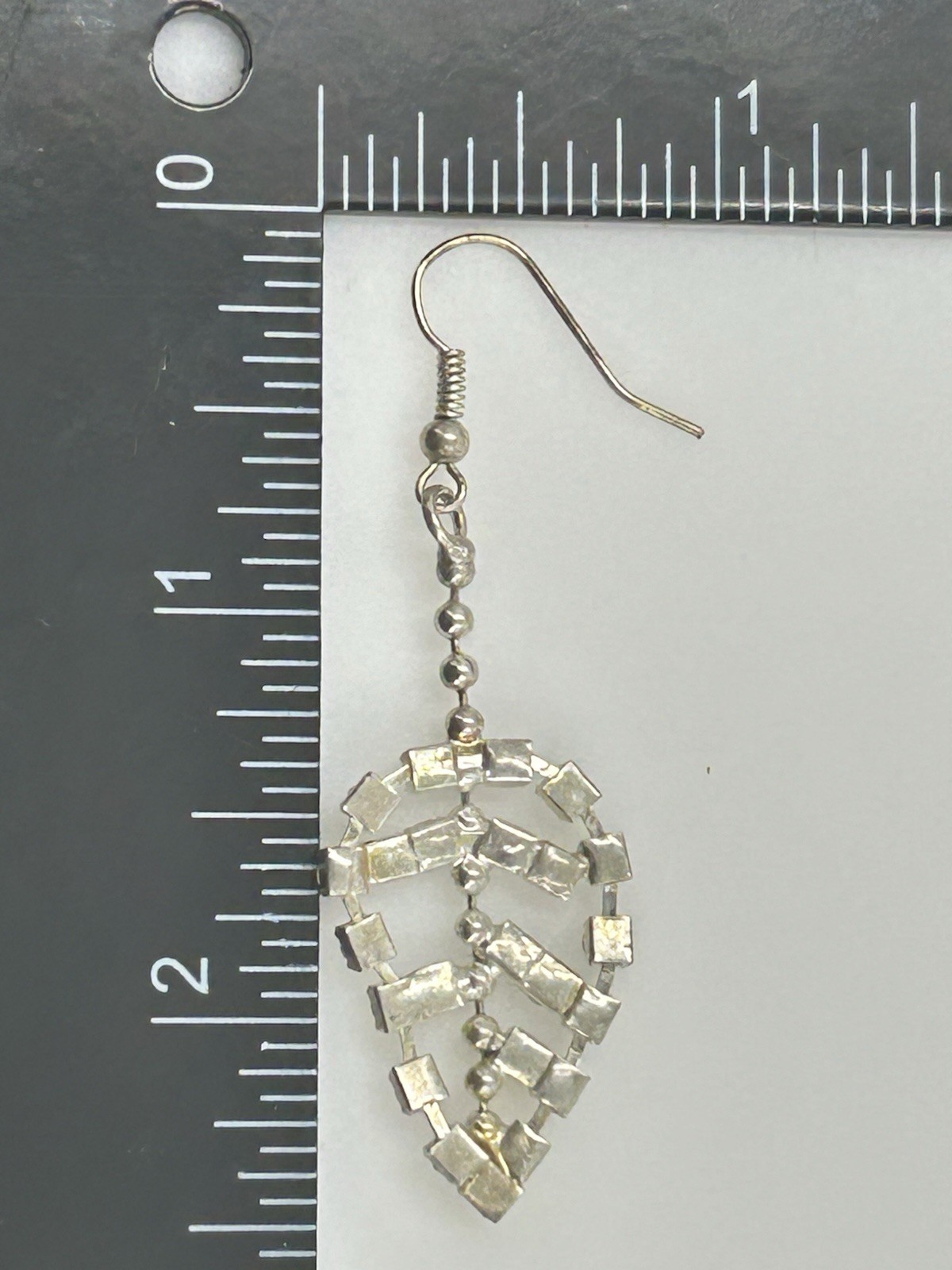 Rhinestone Leaf Dangle Earrings Elegant Statement - image 6