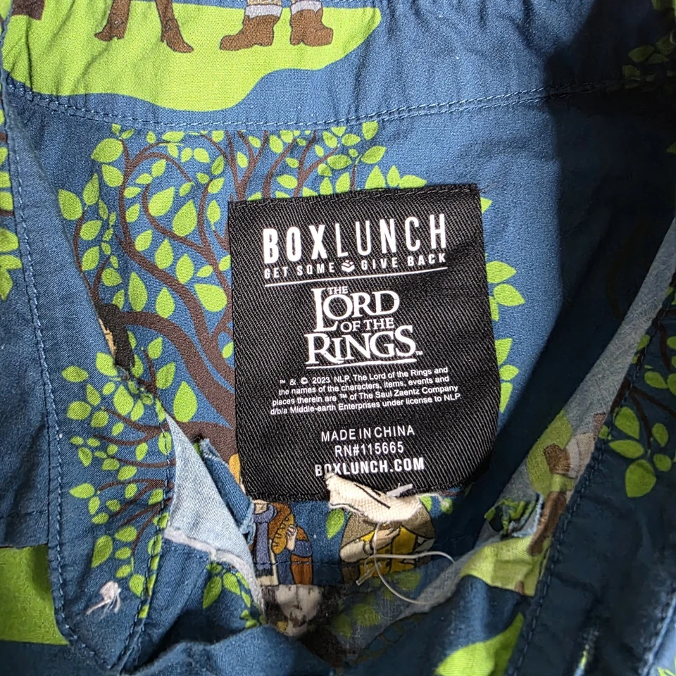 Коробка обед Властелин колец рубашка с коротким рукавом на пуговицах все над печать большой - Изображение 3 из 4