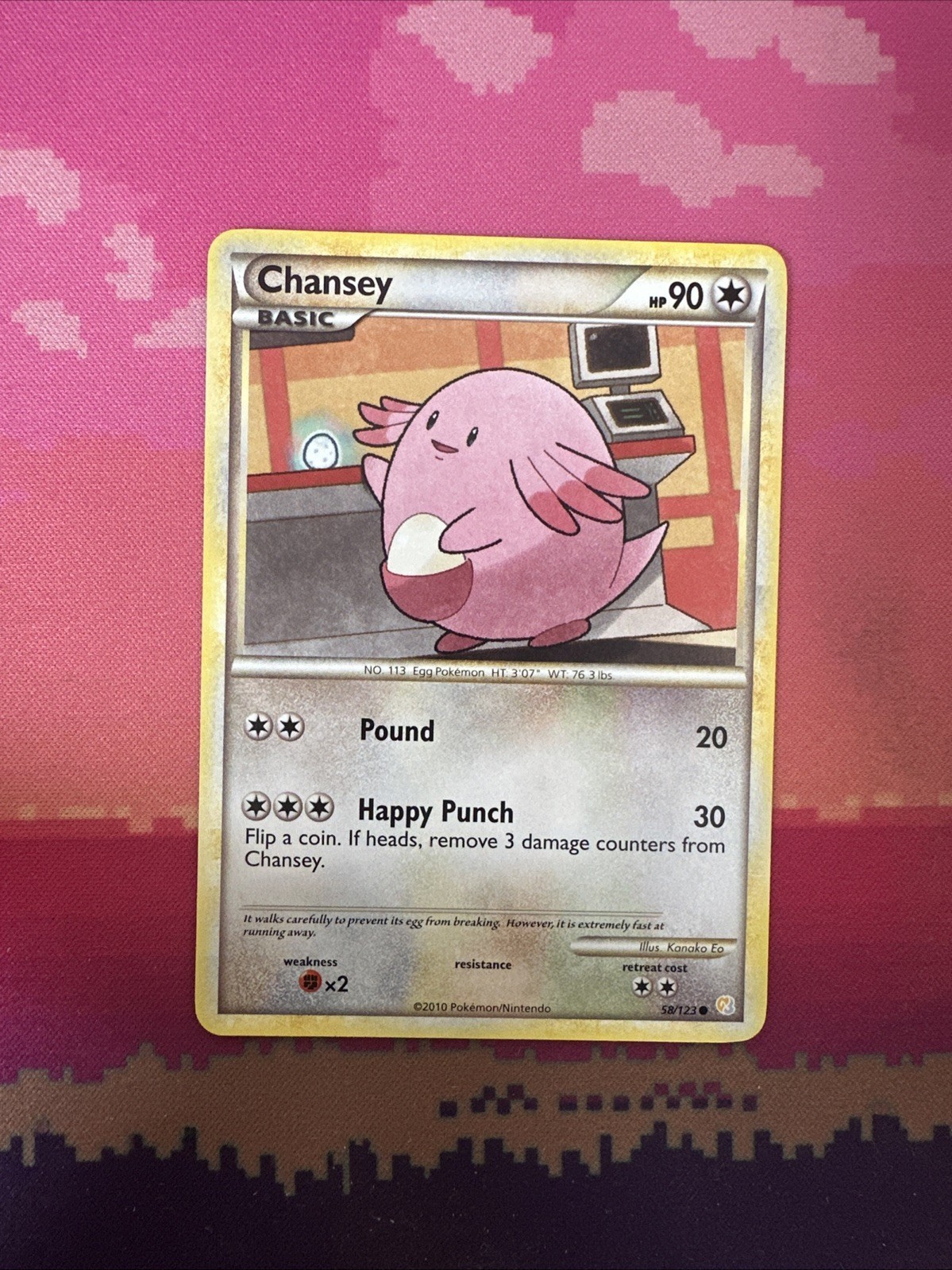Pokemon Card Chansey HeartGold SoulSilver Common 58/123 Near Mint