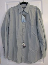 Perry Ellis Portfolio Wrinkle Free Coastal Green Dress Shirt Sz L 16 34/35