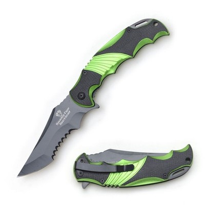 Snake Eye Tactical Heavy Duty Spring Assist Knife w/Metal Handle & Pocket Clip