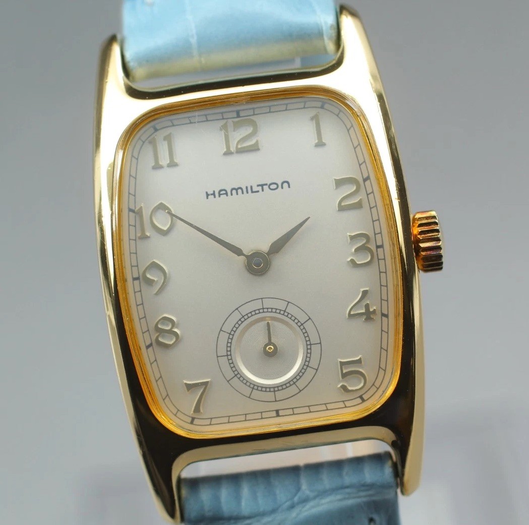 как выглядит New Batt Near MINT Hamilton 6186 Registered Edition Gold White Qz Womens Watch фото