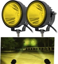 Led Round Yellow Driving Fog Lights Offroad Spot Beam