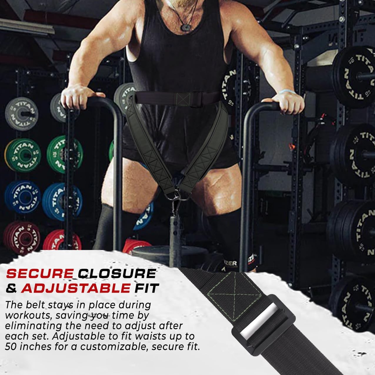 TAVIEW Nylon Belt for Belt Squats, Dip &amp; Squat Machines, 57in, One Size