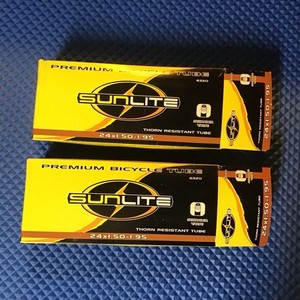 Sunlite Thorn Resistant 24in Bike Inner Tube 1.50-1.95, PAIR (2)  OPEN PACKAGE
