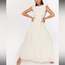 CAMI NYC White Eyelet Dulce Dress S