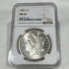 Morgan Dollar 1885 NGC MS 62 Philadelphia $1 Silver Coin 8680737-022