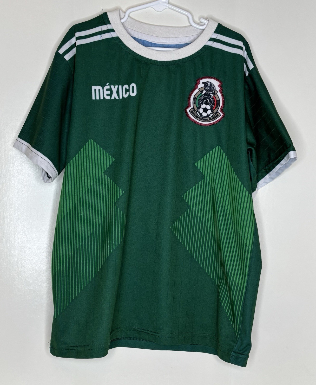 Mexico Football Soccer Jersey Shirt Youth Green White 22" long 36" chest