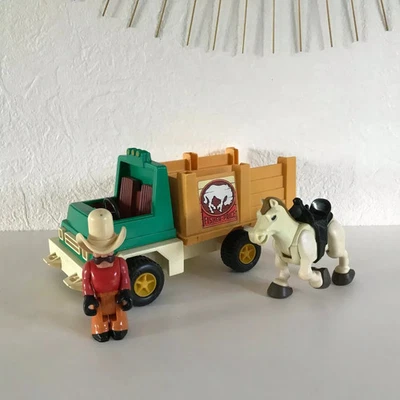 2 ⚜️ Ancien Véhicule Camion Cowboy Rodeo Rig Fisher Price Réf 330 Vintage 1979 - Photo 1/4