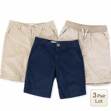 Cat  Jack Old Navy Uniform Shorts Unisex Black Khaki 24" Waist Sz 10 Lot Of 3