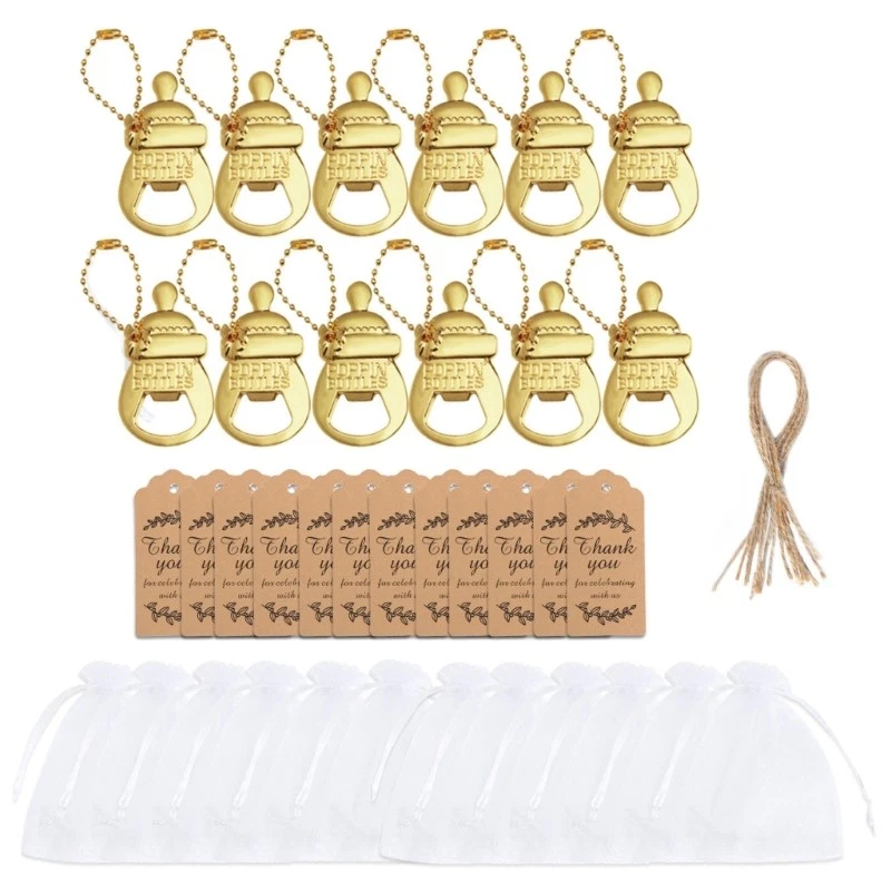 12pcs Baby Shower Feeder Keychains Bottle Openers for Guest Senvenirs