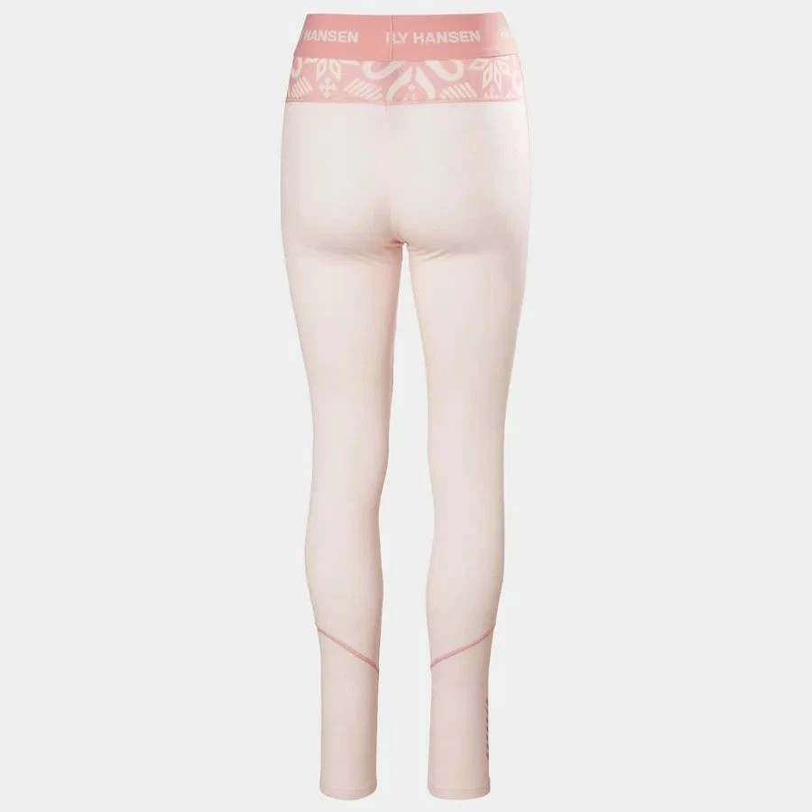 Женские базовые брюки Helly Hansen Lifa Merino среднего веса с рисунком, розовый оттенок No - Изображение 2 из 4