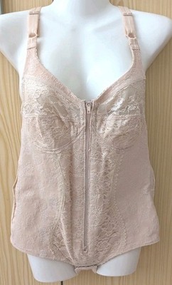 Ghifer Vera Body Gainant Vintage Retro Beige Spitze Front Zip Verstellbar
