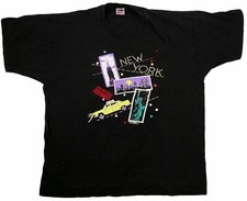 NEW YORK Tourist vintage t shirt NYC taxi empire Twin Towers made in USA XL 80s