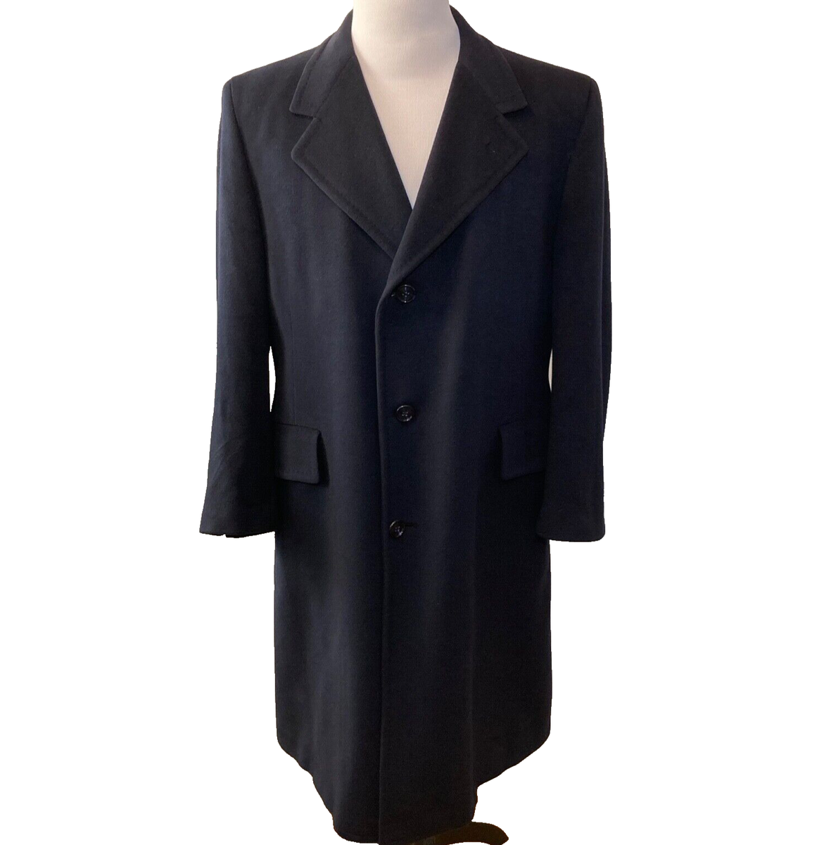 定価143000円OVERCOAT DolmanSleeve Overcoat Vtg Dhalishan Mongolian Cashmere Wool Overcoat Mens Large Navy