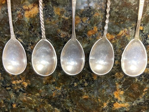 Silver Spoons Set of 5 Franz Bahner .800 Fine/Coin Silver Figural 5 1/8” German - Picture 2 of 12