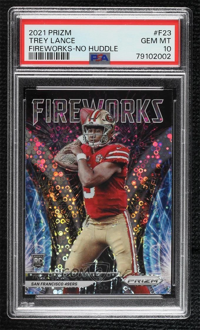 Trey Lance Panini Prizm Fireworks #F23 No Huddle