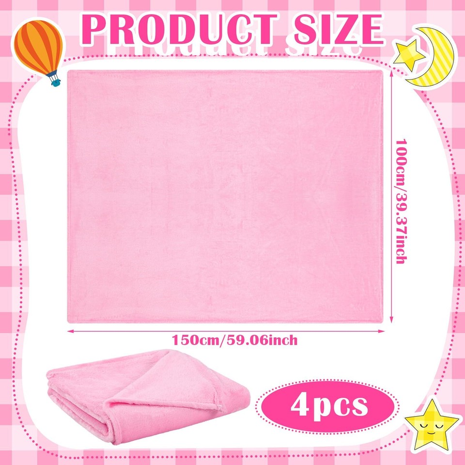 8 Pieces Sleepover Party Supplies for Girls Include Soft Pink Throw
